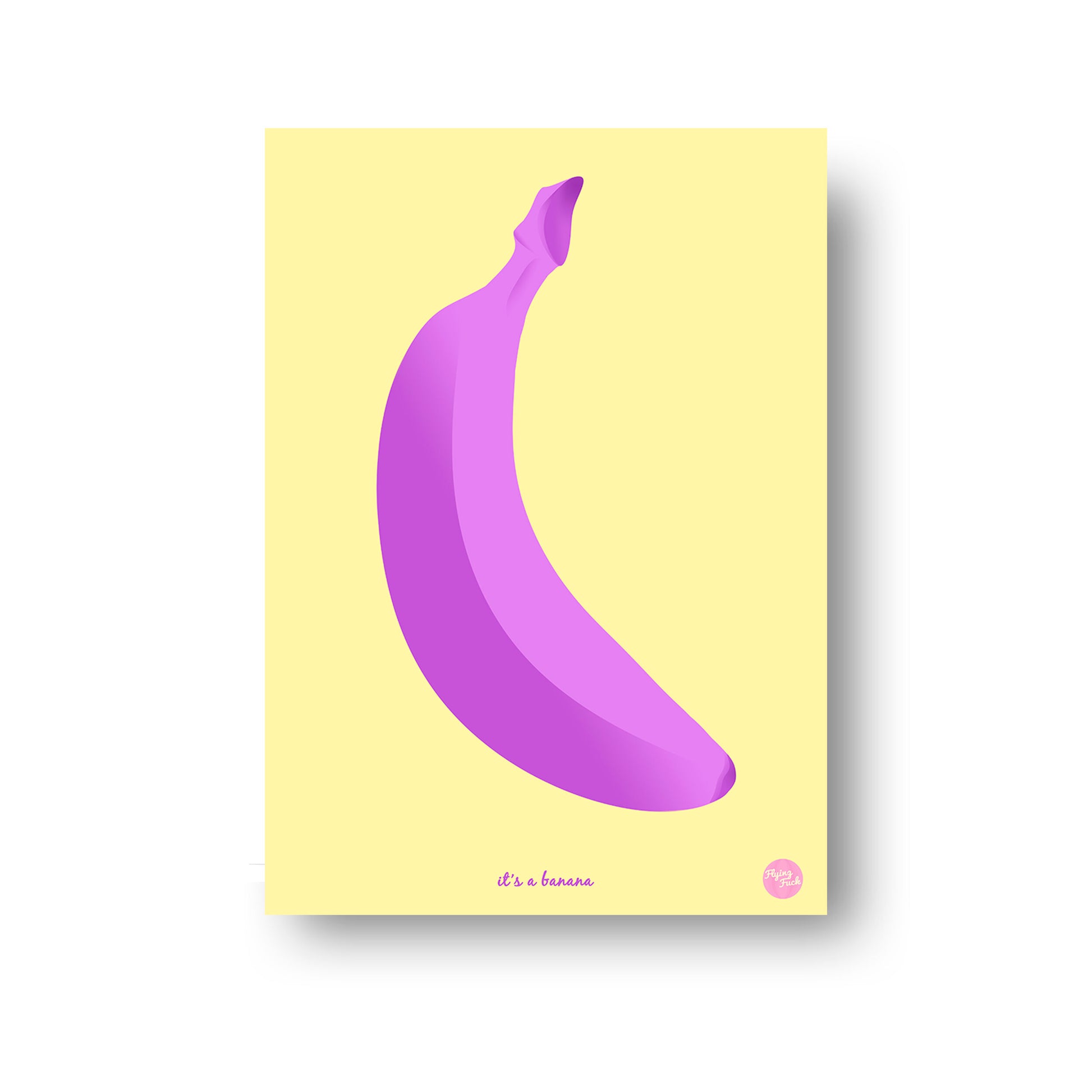 NOKUKO - art - Flying Fuck - It's a banana - yellow purple print