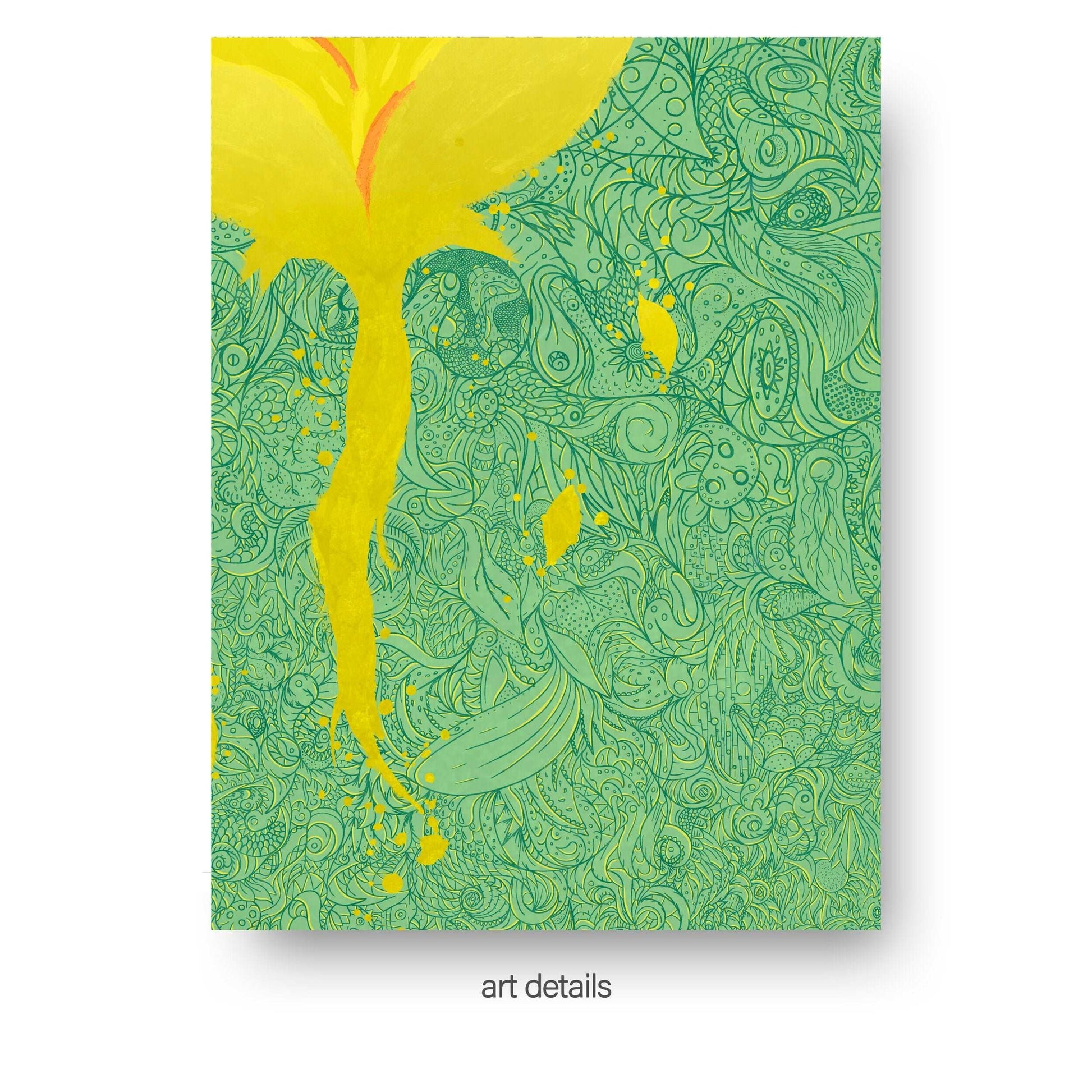 NOKUKO - art - Alan Pedersen - ALANTHEROCK - Devotion - listen to you - limited edition - Green Kindness art details