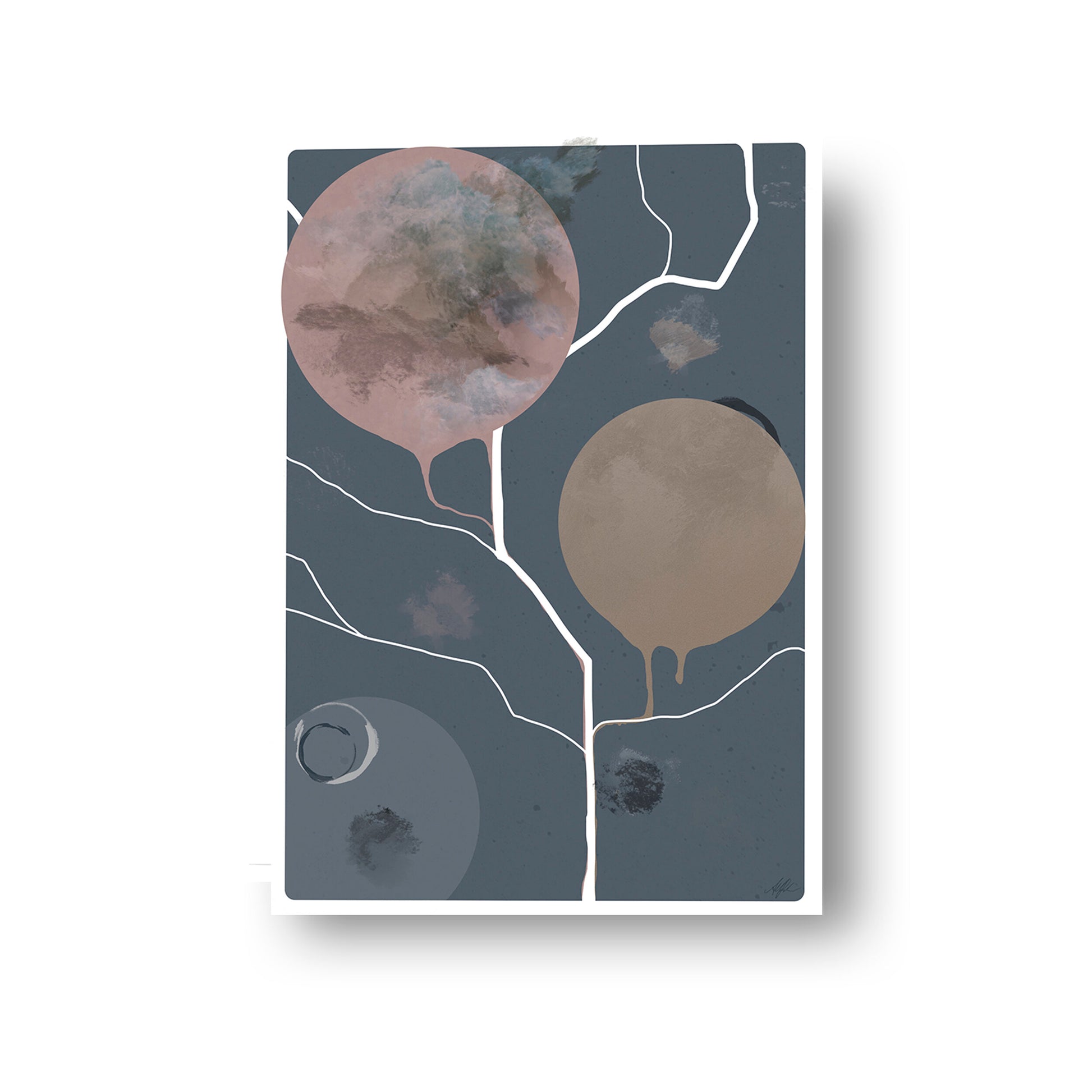 NOKUKO - art - Alan Pedersen - ALANTHEROCK - Finding paths - blue - print