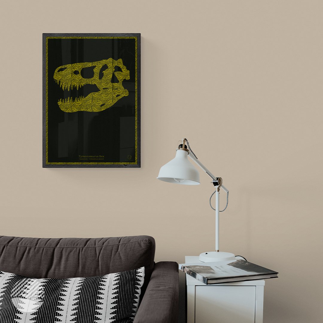 NOKUKO - Art - Pública Rework - Patterns of ancient life Morris Pedersen dark - mockup black gold