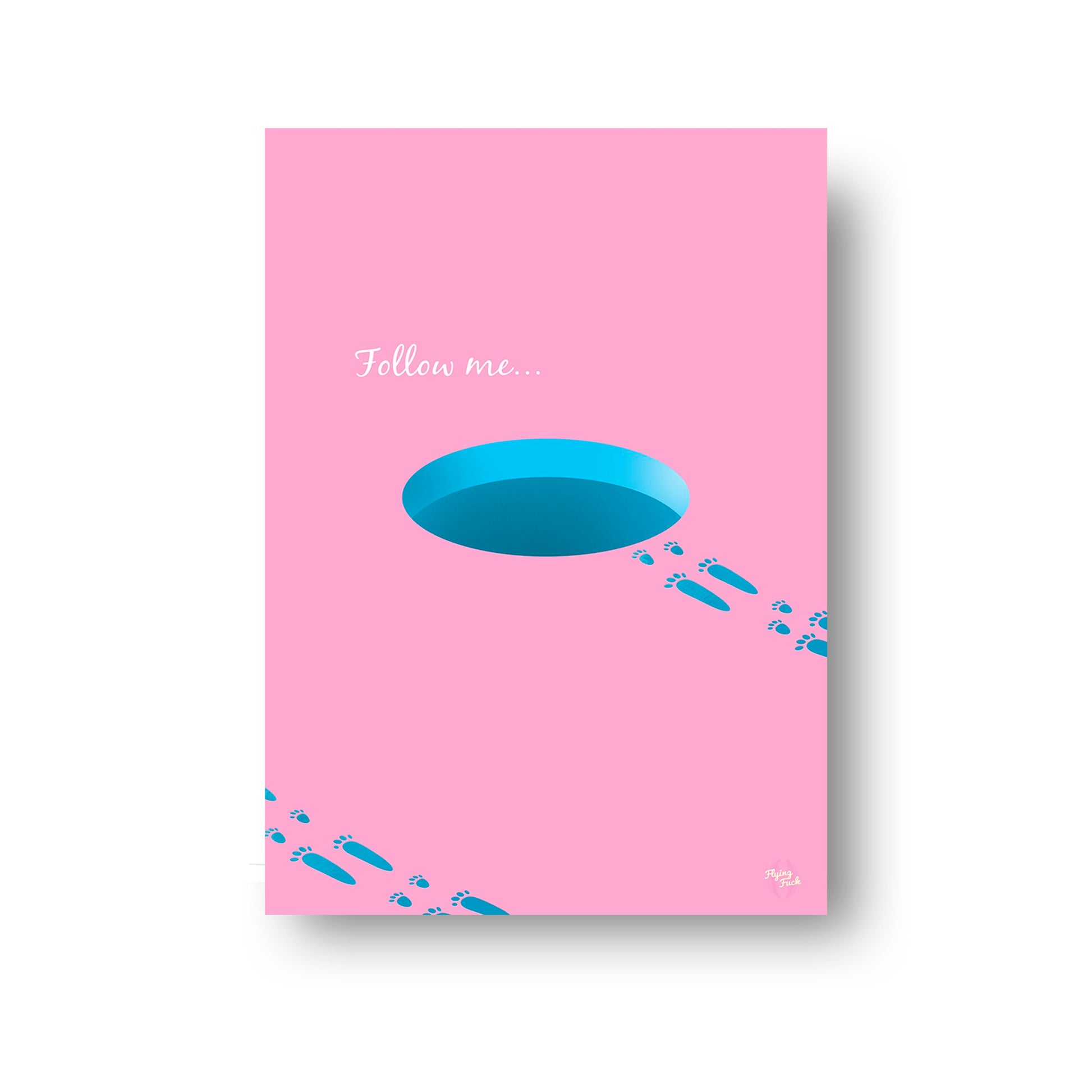 NOKUKO - art - Flying Fuck - Follow me - Pink Blue print