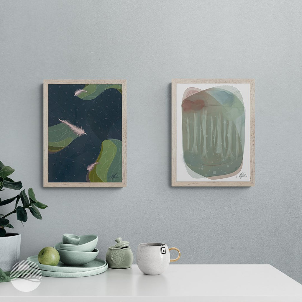 NOKUKO - art- Alan Pedersen - ALANTHEROCK - Lost Feathers - mockup livingroom 2