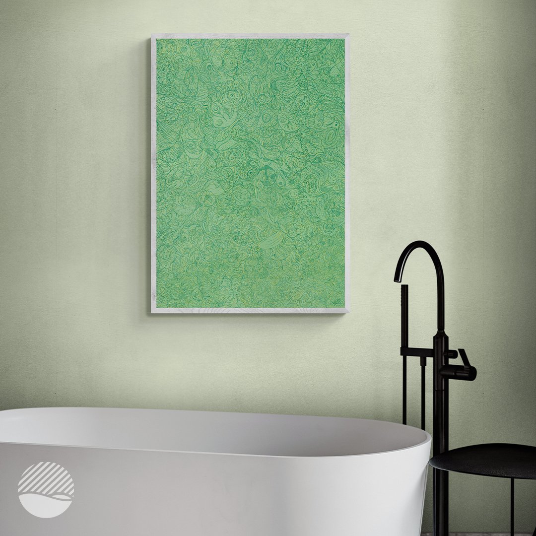 NOKUKO - Art - Alan Pedersen - ALANTHEROCK - Symphony of Senses - Listen, a fine balance - Green kindness bathroom