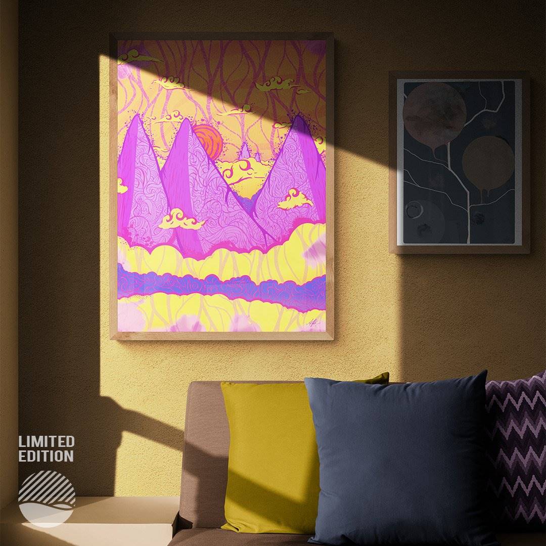 NOKUKO - Art - Alan Pedersen - ALANTHEROCK - Unexplored horizon - Limited edition - warm edition - mockup livingroom