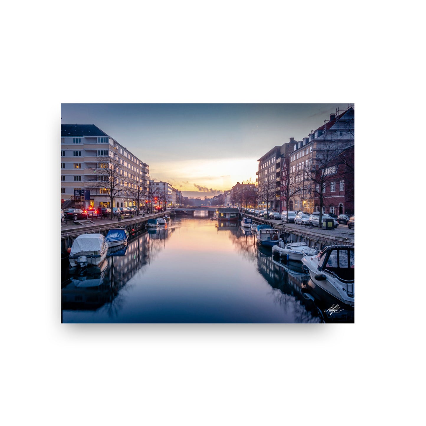 NOKUKO - Photo - Alan Pedersen - ALANTHEROCK - Winter sunset, christianshavn, copenhagen - print